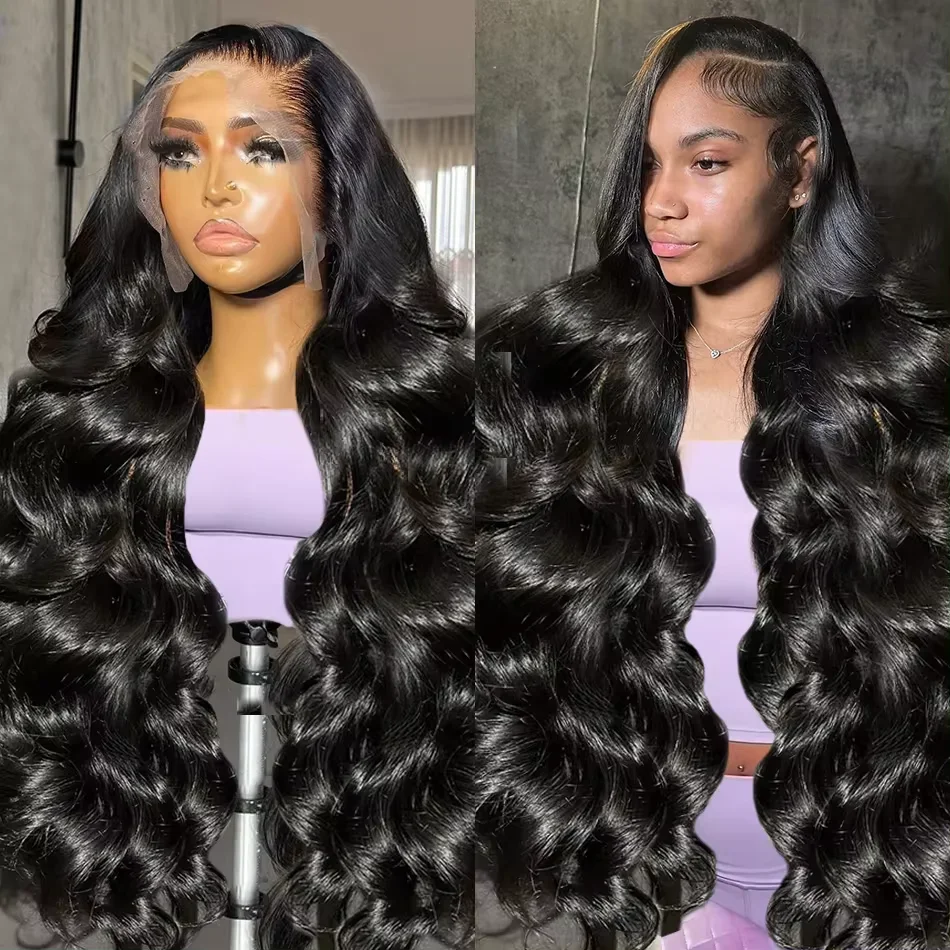 Body Wave Human Hair 13x6 HD Transparent Lace Front Wigs Brazilian 100% Human Hair 13x4 Lace Frontal Wig for Women Pre Plucked