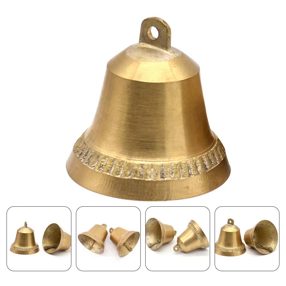 

Vintage Copper Bell Pendant Thick Wall Crisp Sound Home Office Decor Hanging Ornament For Door Christmas Decoration Party