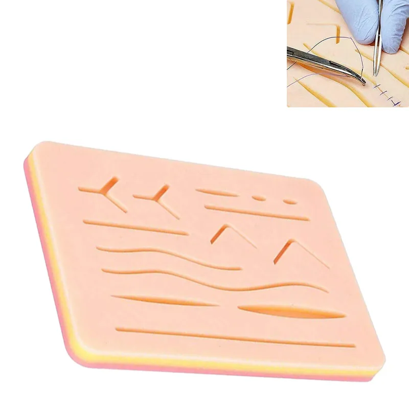 Y Traumatic Skin Suture Training Model Pad with Wound Silicone Suture Practice Pad Teaching Equipment Dental Tppls