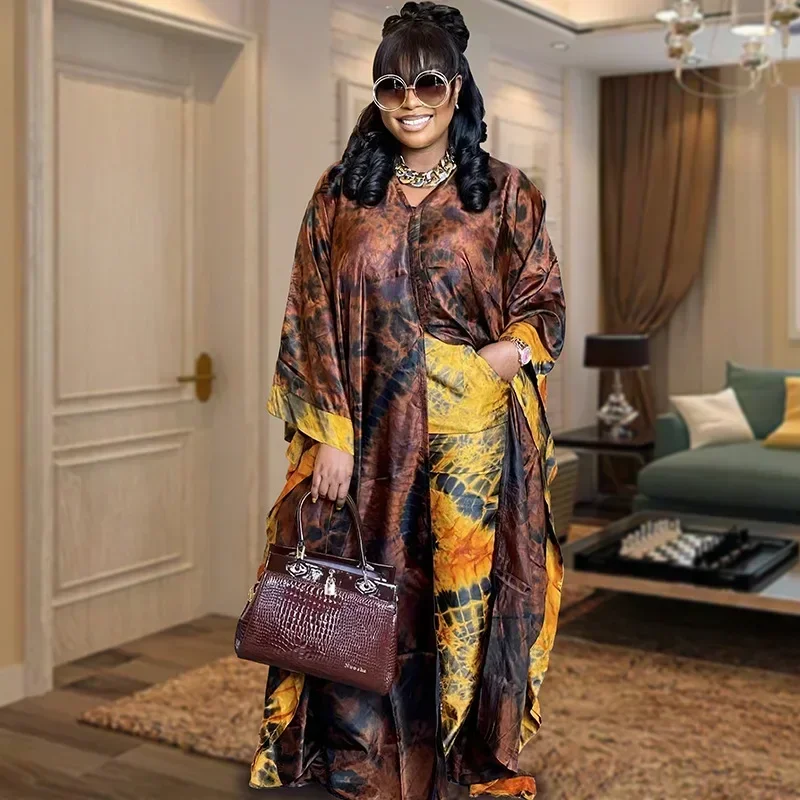 

Robe African Clothes for Women Top Pant Matching Sets 2025 Summer Traditional Africa Clothing Dashiki Ankara Outfits Gown Abayas