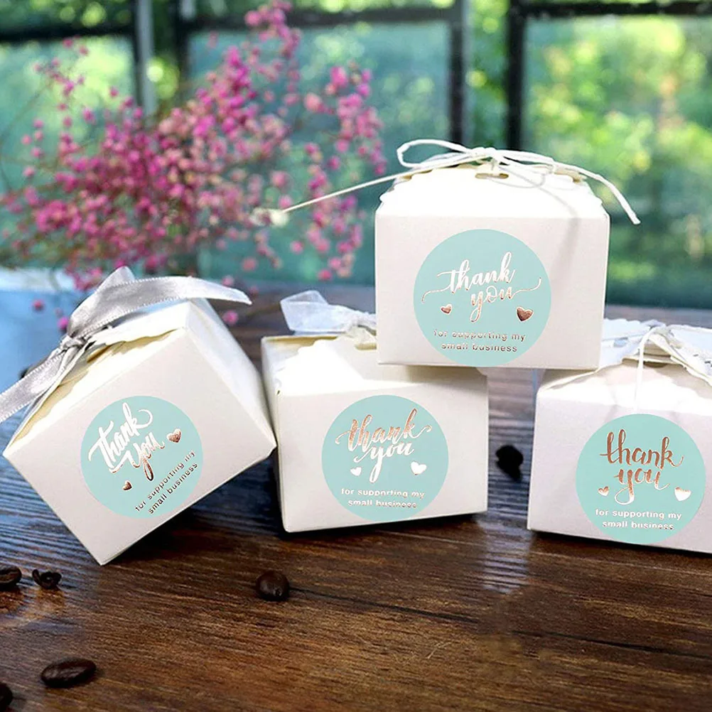 

500Pcs Thank You Decorative Sticker Roll Kraft Paper Label for Gift Wrapping DIY Craft Sealing Packaging Thank You Label