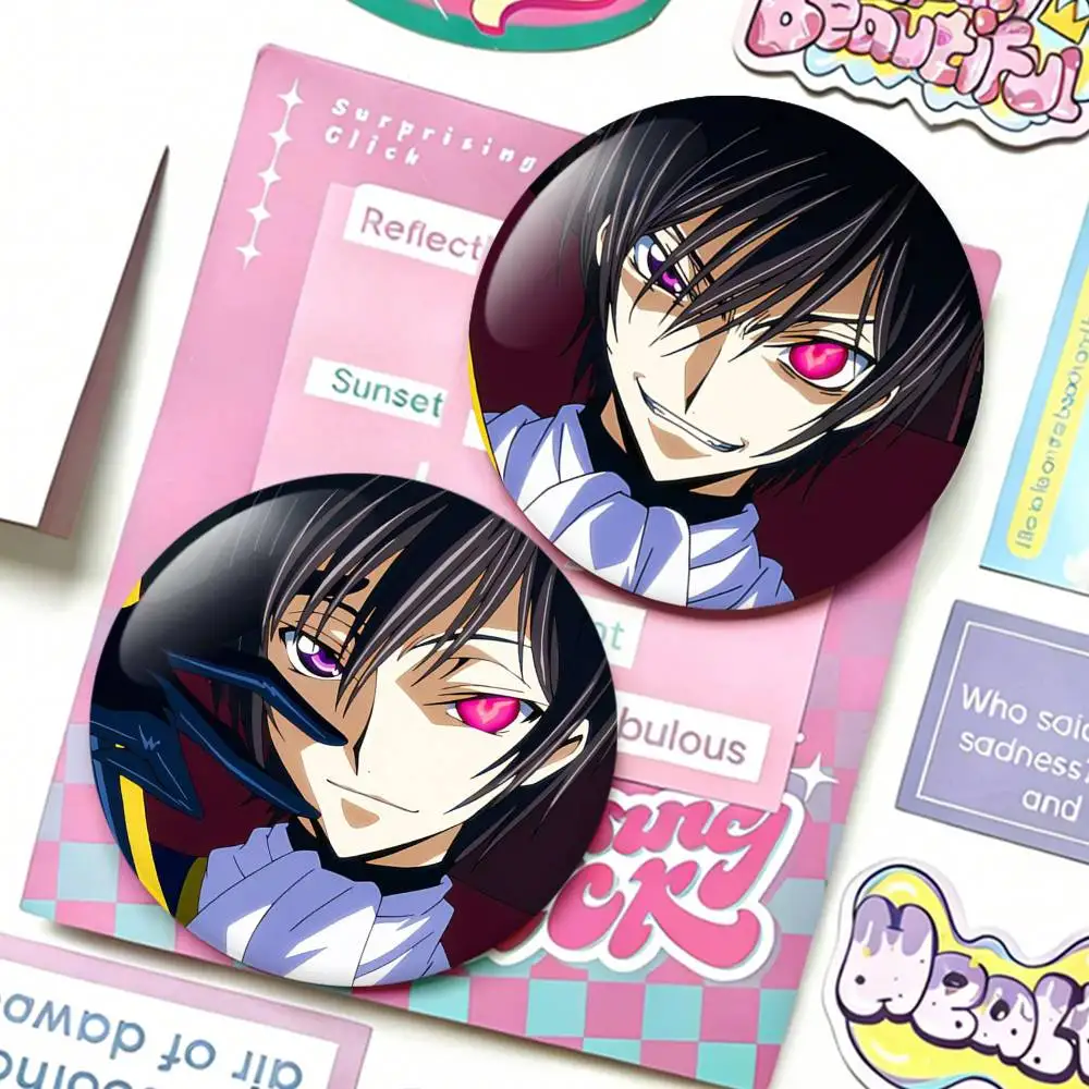 

L-Lelouch L-Lamperouge C-Code G-Geass Laser Badge Creative Pins Brooch for Bag Clothes Hat Decor Gifts Fans Collect