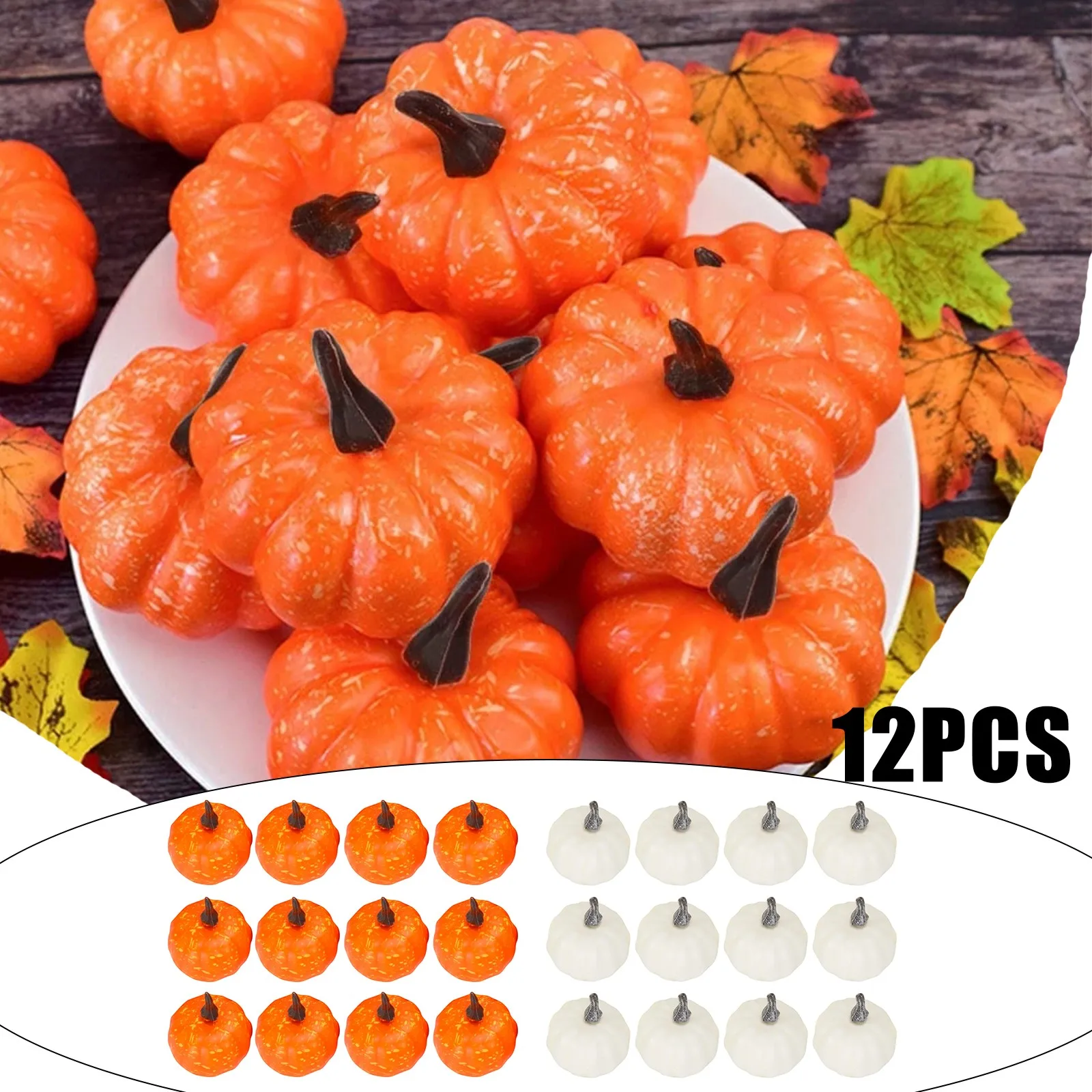 12pcs Halloween Cushaw Ornaments Model Decoration Festival Autumn Festival Display Photography Props home decoration accessories