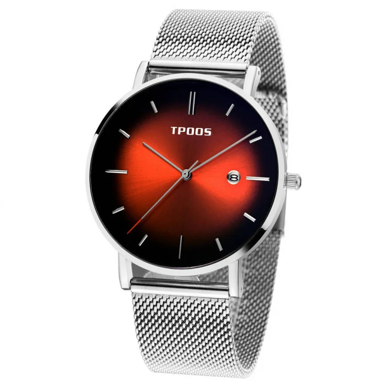 Ultra-Thin Calendar Watch Business Waterproof Men's Watch Fashion Steel Watch Magic Color Watch