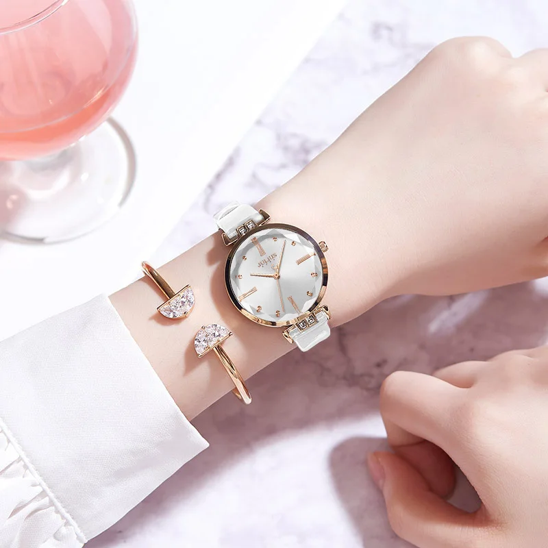 New Julius Women\'s Watch Japan Quartz Lady Classic Hours Fashion Woman Clock Dress Bracelet Leather Girl\'s Birthday Gift Box