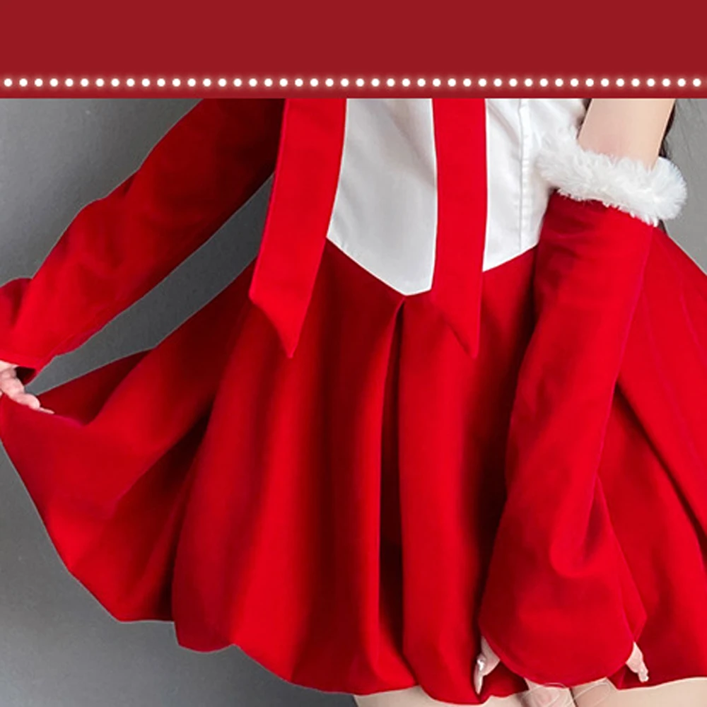 المرأة عيد الميلاد عيد الميلاد سيدة سانتا كلوز تأثيري حلي مثير ينغيرييس الشتاء حمالة صديرية دائرية فستان خادمة الأرنب فتاة موحدة #3