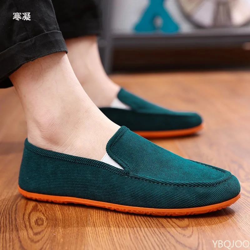 Man Big Size Loafers Schoenen Flats Slippers Stof Slip-On Mannen Rijden Schoenen Mode Zomer Stijl Zachte Mannelijke mocassins