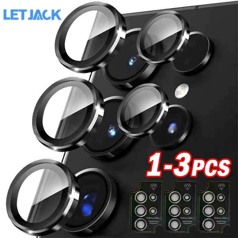 

1-3Piece Metal Lens Ring Glass Case for Samsung Galaxy S25 Ultra Camera Screen Protector for Samsung S25 Plus Lens Accessories