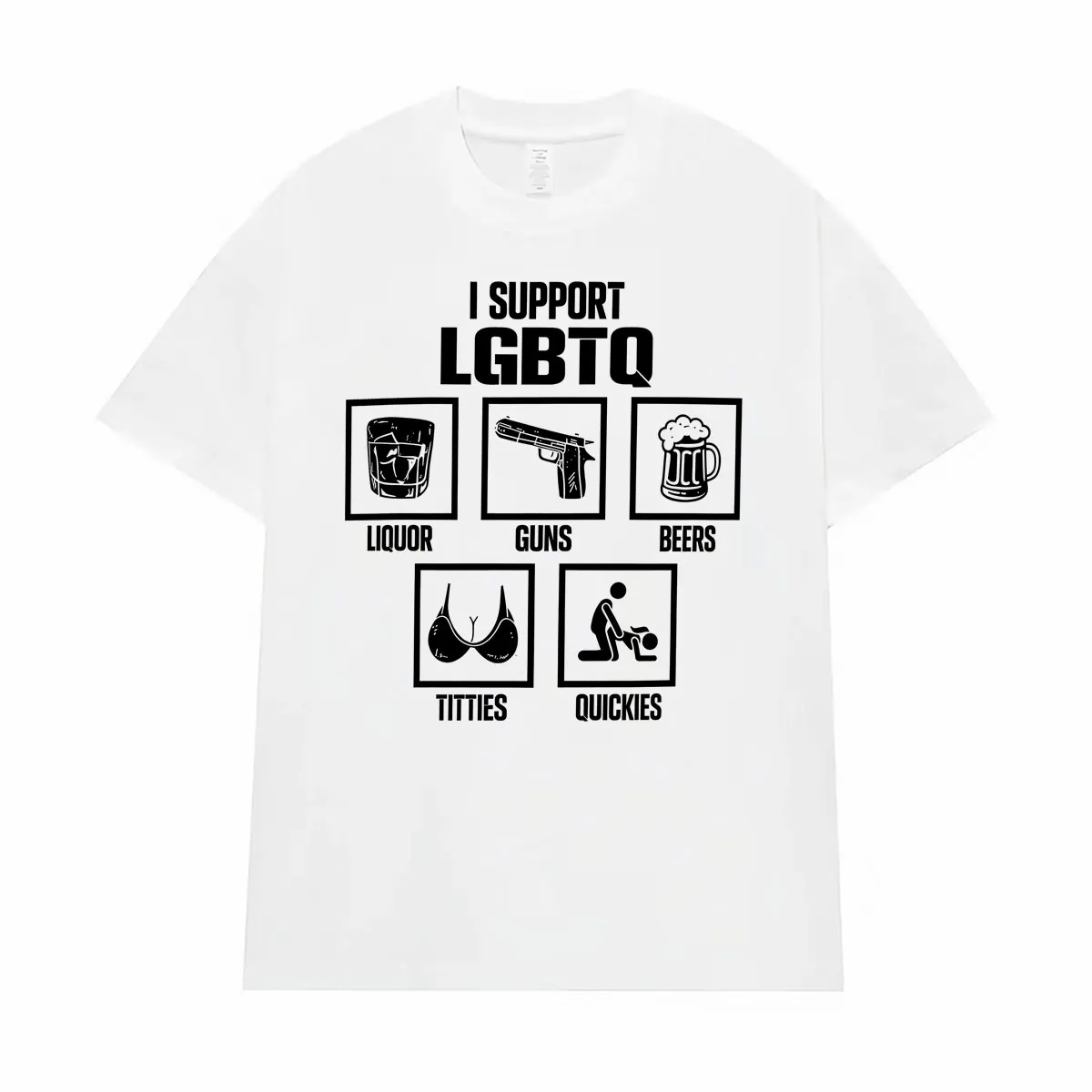 Ich unterstütze LGBTQ Lustige Meme-Grafik T-Shirts für Männer und Frauen Harajuku Y2k Gothic Oversized T-Shirt Mode Lässiges 100% Baumwoll-T-Shirt – Detail 4