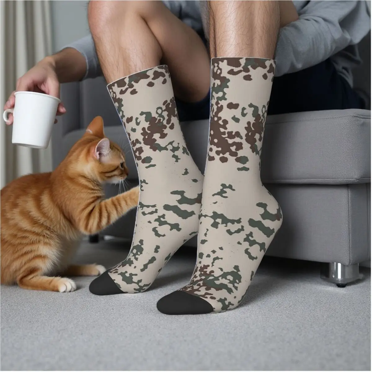 Splintertarn 독일 WW2 위장 군대 군사 위장 양말 하라주쿠 고품질 스타킹 올 시즌 롱 양말 액세서리