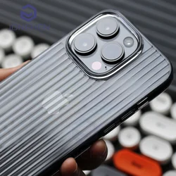 Luxury Corrugated Patter Matte Clear Case For iPhone 15 Plus 14 13 12 16 Pro Max Slim Creative Wave Transparent Hard Back Cover