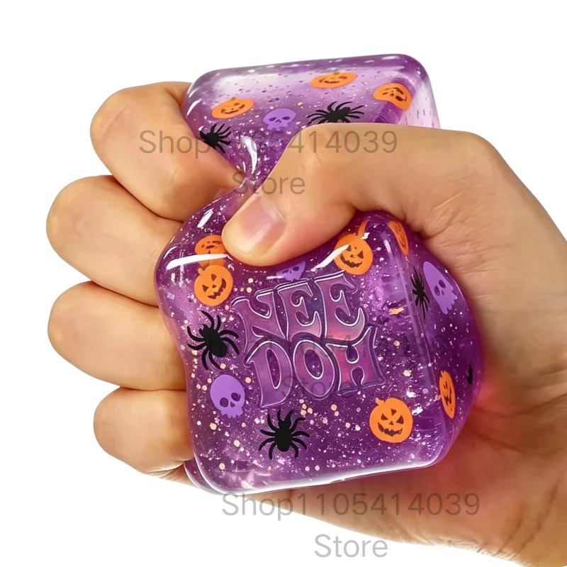 Schylling NeeDoh Soft Sensory Squishy Toy Spider Pumpkin Model Halloween Hand Squeeze Toy Stress Relief Holiday Present