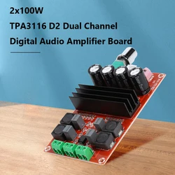 2x100W TDA3116 D2 Dual Channel Digital Audio Amplifier Board DC 12-24V 14-100Kz High Power Two Channel Module 100W+100W 12-24V