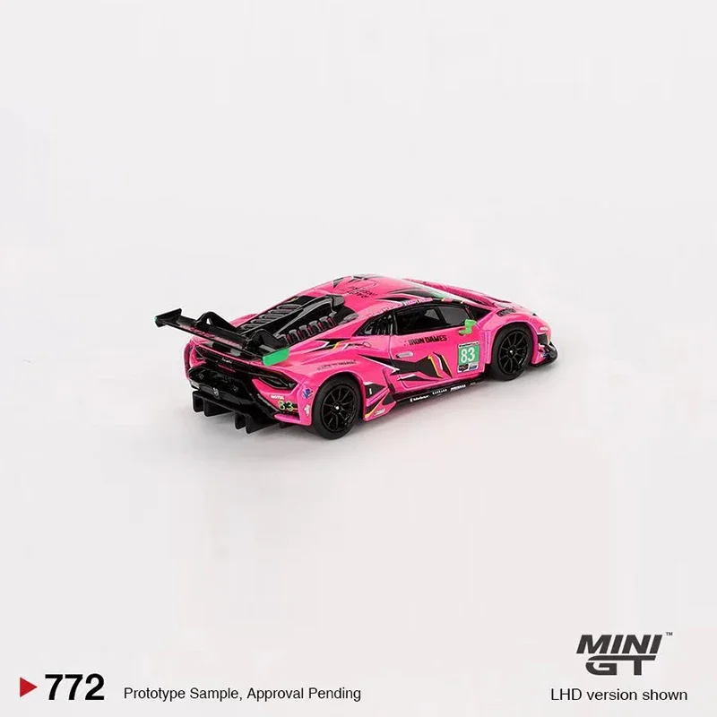 MINIGT 1:64 Modelo de Carro Lambor Huracan GT3 EVO2 # 83 Iron Dames IMSA 2023 Daytona 24 horas Veículo esportivo fundido em liga # 772