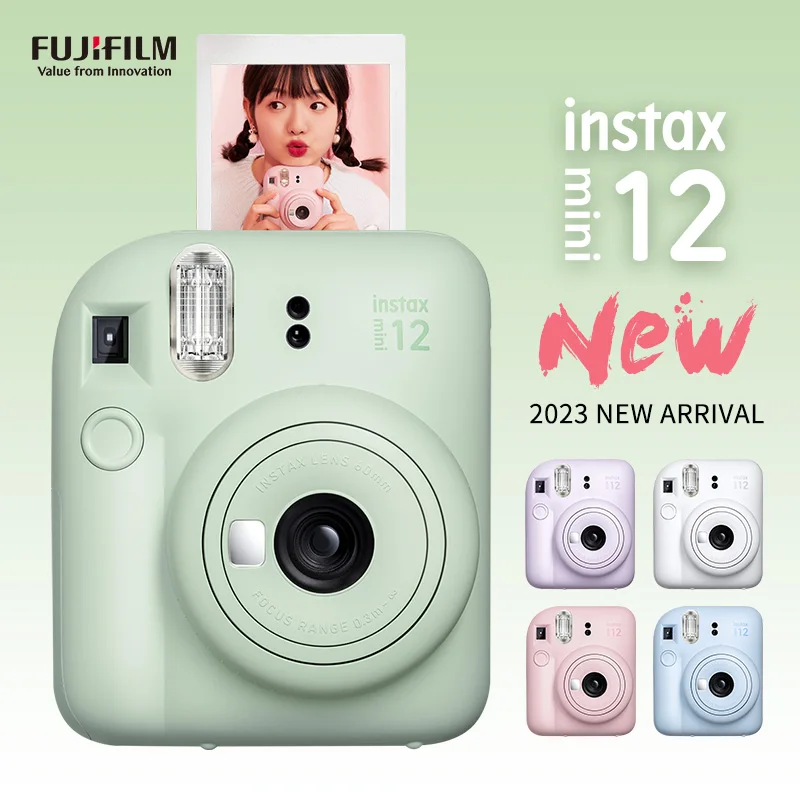com saco de câmera conjunto fuji instax câmera fujifilm instax mini 12 câmera genuína vem com filme opcional papel fotográfico para presente