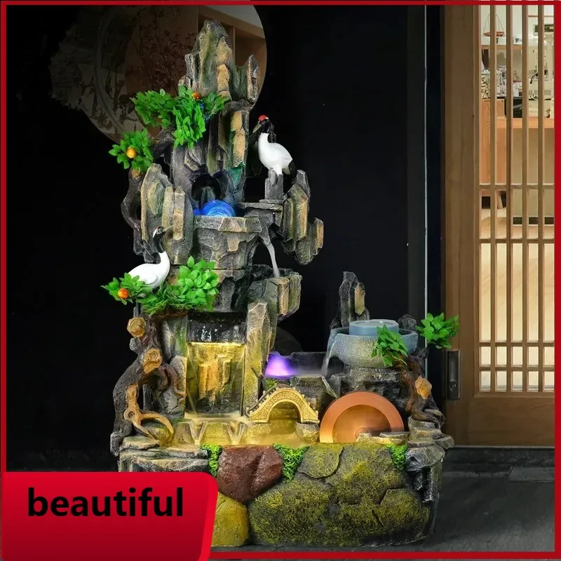 

F132 Large floor-to-ceiling rockery, flowing water fountain ornament, indoor water feature decoration, fish pond home decorati