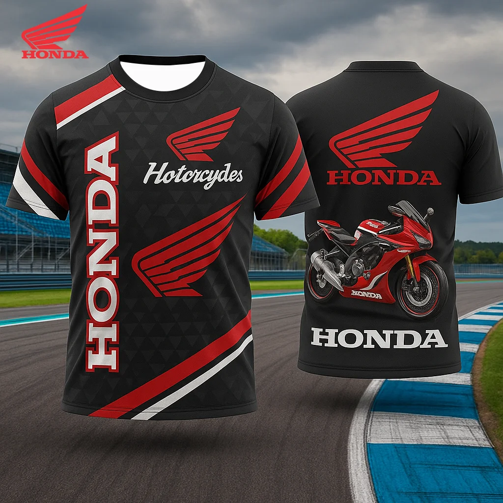 

Летний уличный мужской и женский мотоциклетный гоночный костюм Honda, новинка HRC, дышащая быстросохнущая футболка с круглым вырезом и короткими рукавами