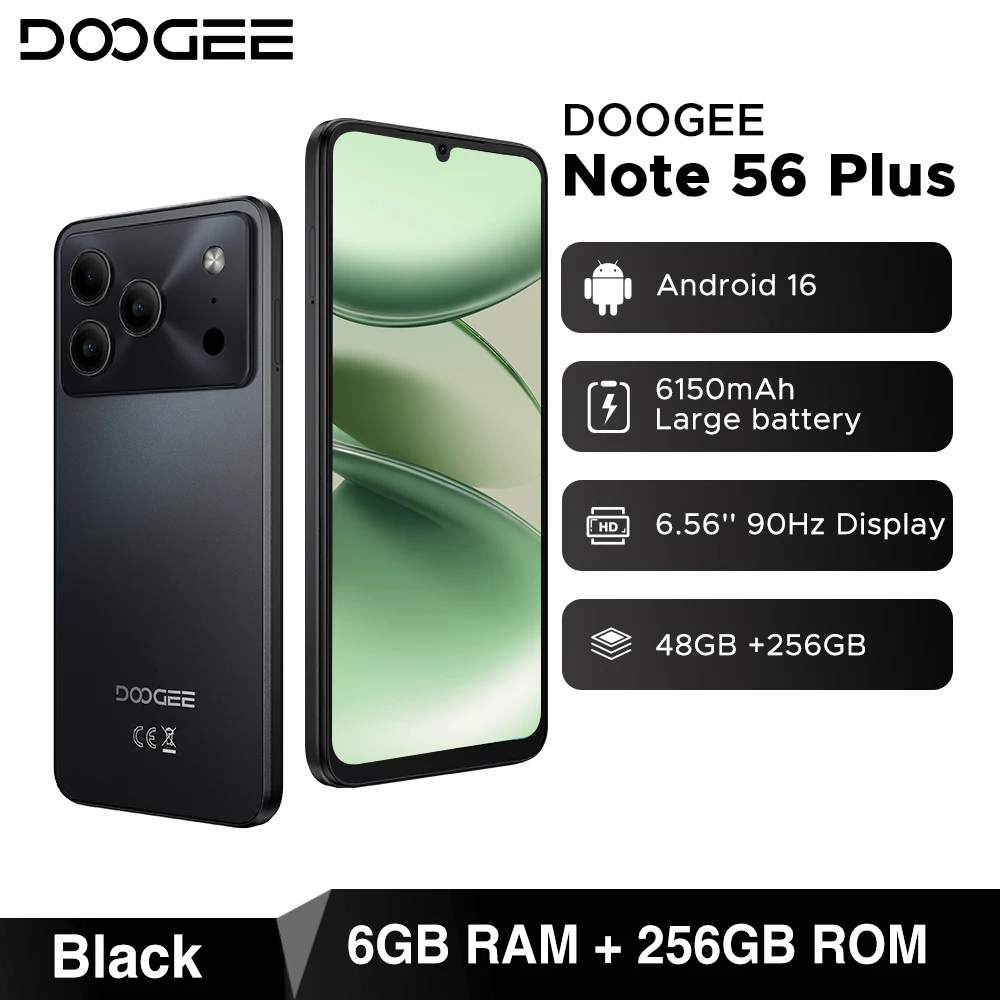 グローバル版 DOOGEE Note56 Plus スマートフォン Android 16 48GB+