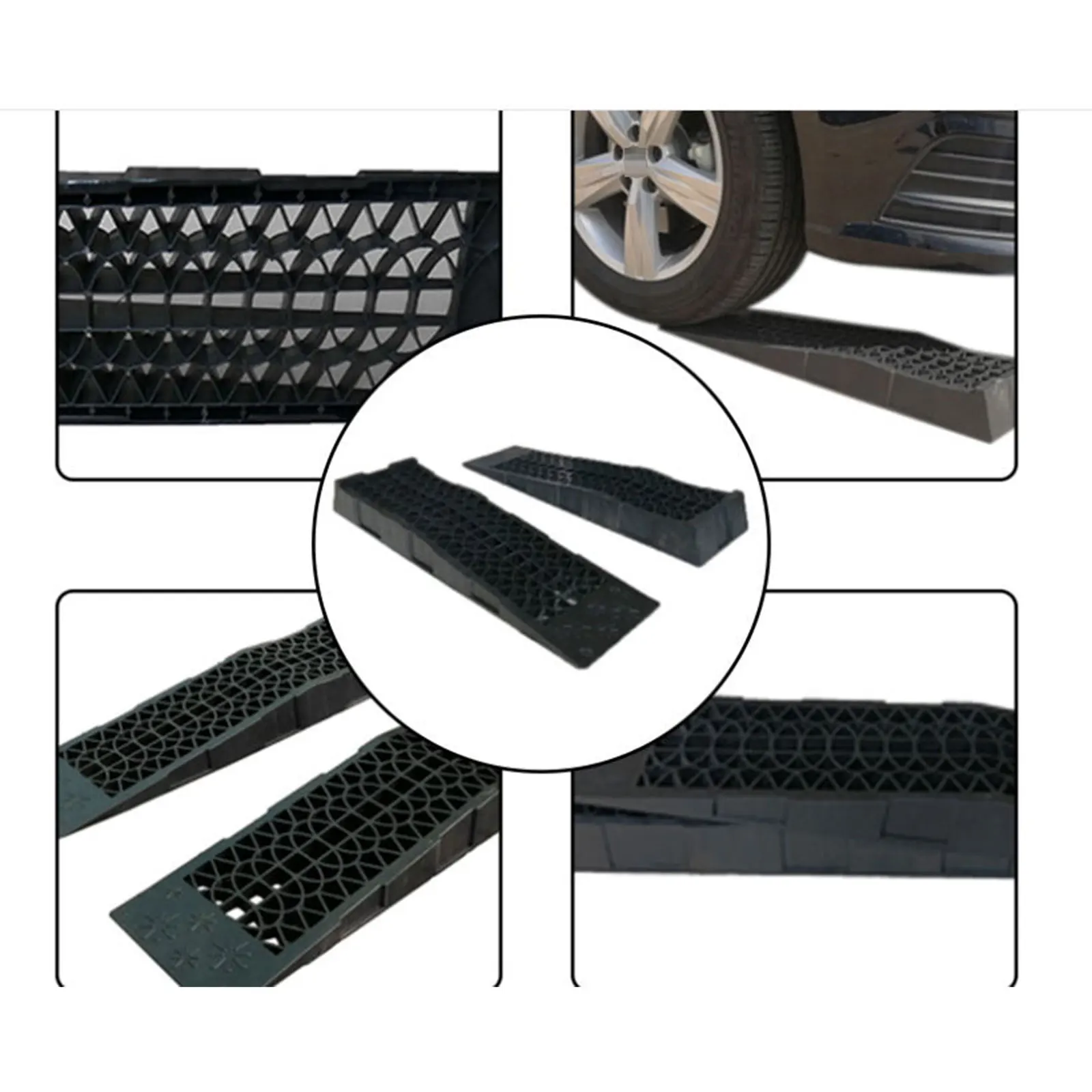 1 Pair Extra Flat Wide Car Ramp 3 Tons High Performance Ramps Kunsto