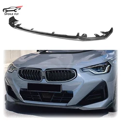 For BMW G42 2 Series 2-Door 2022 High Quality ABS Glossy Black Or Carbon Fiber Look Car Front Bumper Lip Spoiler Body Kit
