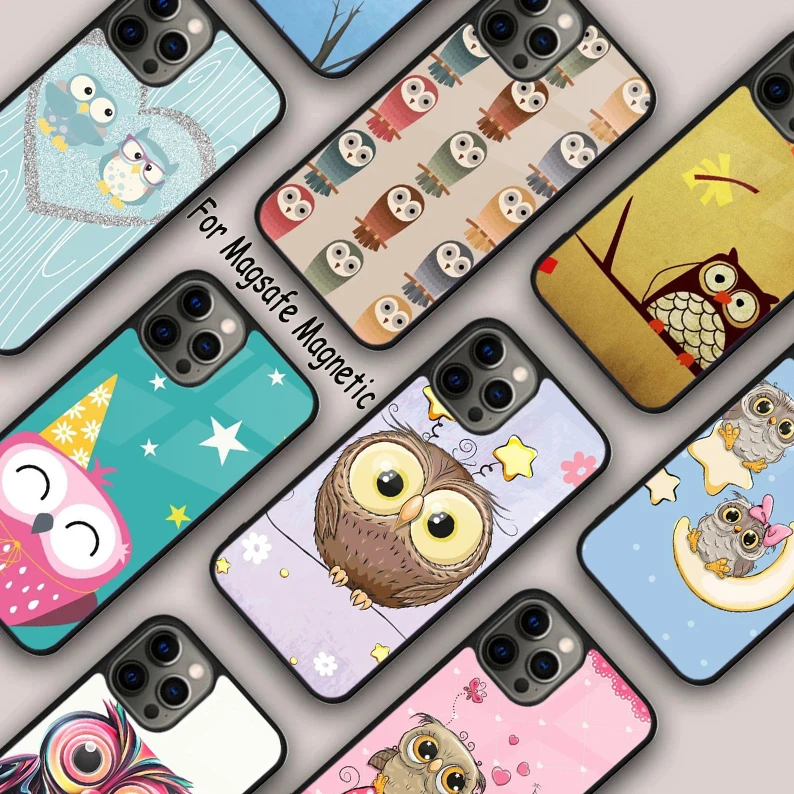 

Baby Cute Owl Magnetic Phone Case For APPLE iPhone 17 Air 16 14 13 12 Pro Max 15 Plus Wireless Charge With MagSafe Cover