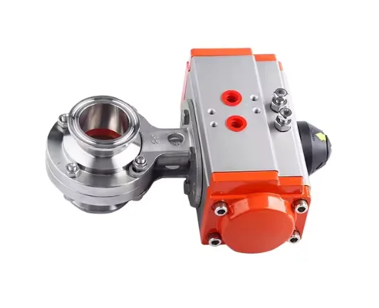 304 صمام فراشة هوائي سريع التركيب، صمام فراشة بمشبك أفقي للمستوى الصحي سريع الفتح #2