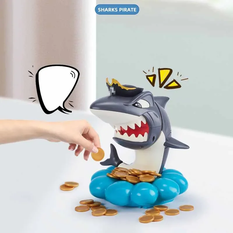 Fun Electric Shark Pirate Gold Coin Game for Family Parties Party Board Game Two-Player Match Spoof Toy