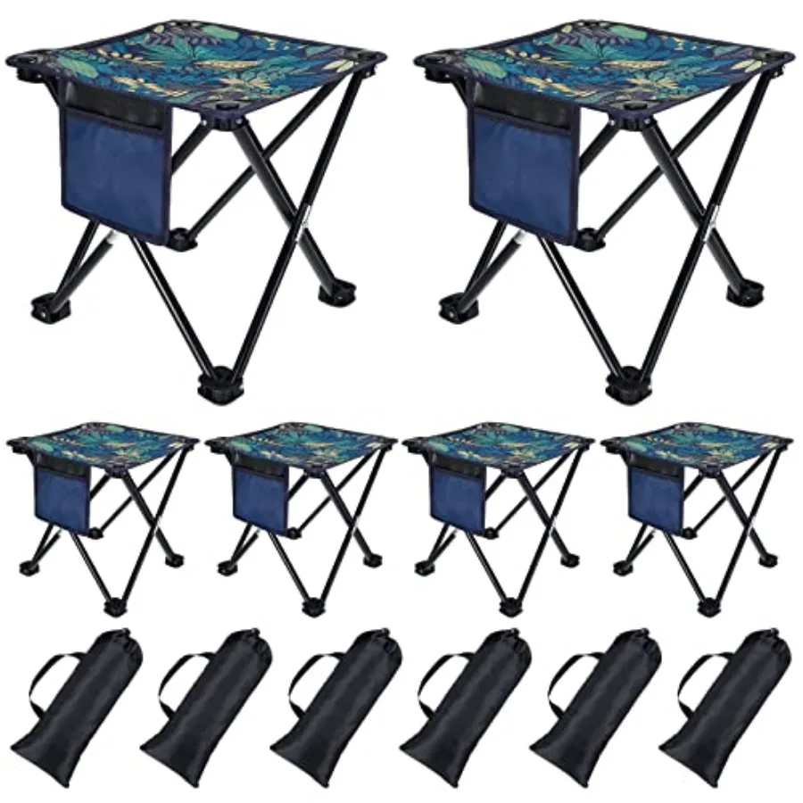 

6 Pack Camping Stool 13 inch Portable Folding Stool with Carry Bag Collapsible Camping Chair 400 Lbs Compact Stool Seat for Cam