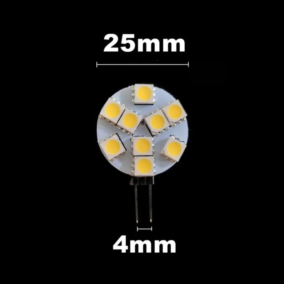 ハロゲン交換用ランプ,4ソケット5050 smd LED電球,dc 12v,1.2w,1.8w,2.4w,ウォーム,コールド,ホワイト