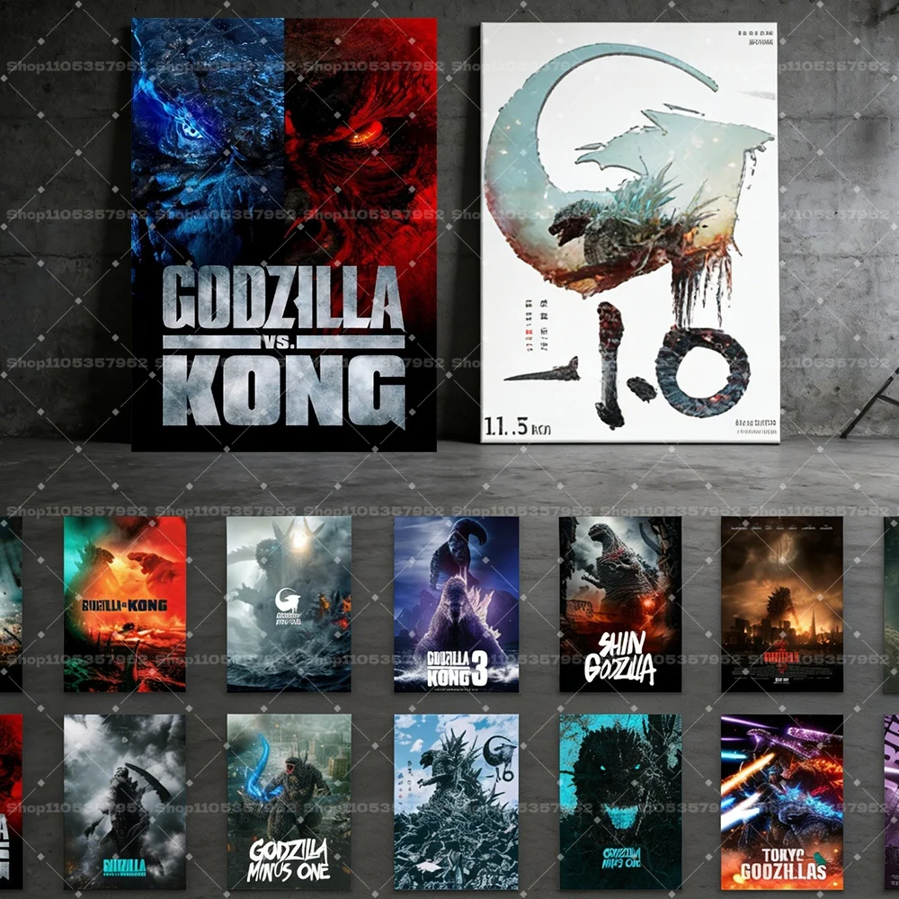 Godzilla Minus One Godzilla Vs Kong Kaiju Canvas Wall Art Movie Poster Print Modern Home Decor Gamer Room Bedroom Office Artwork
