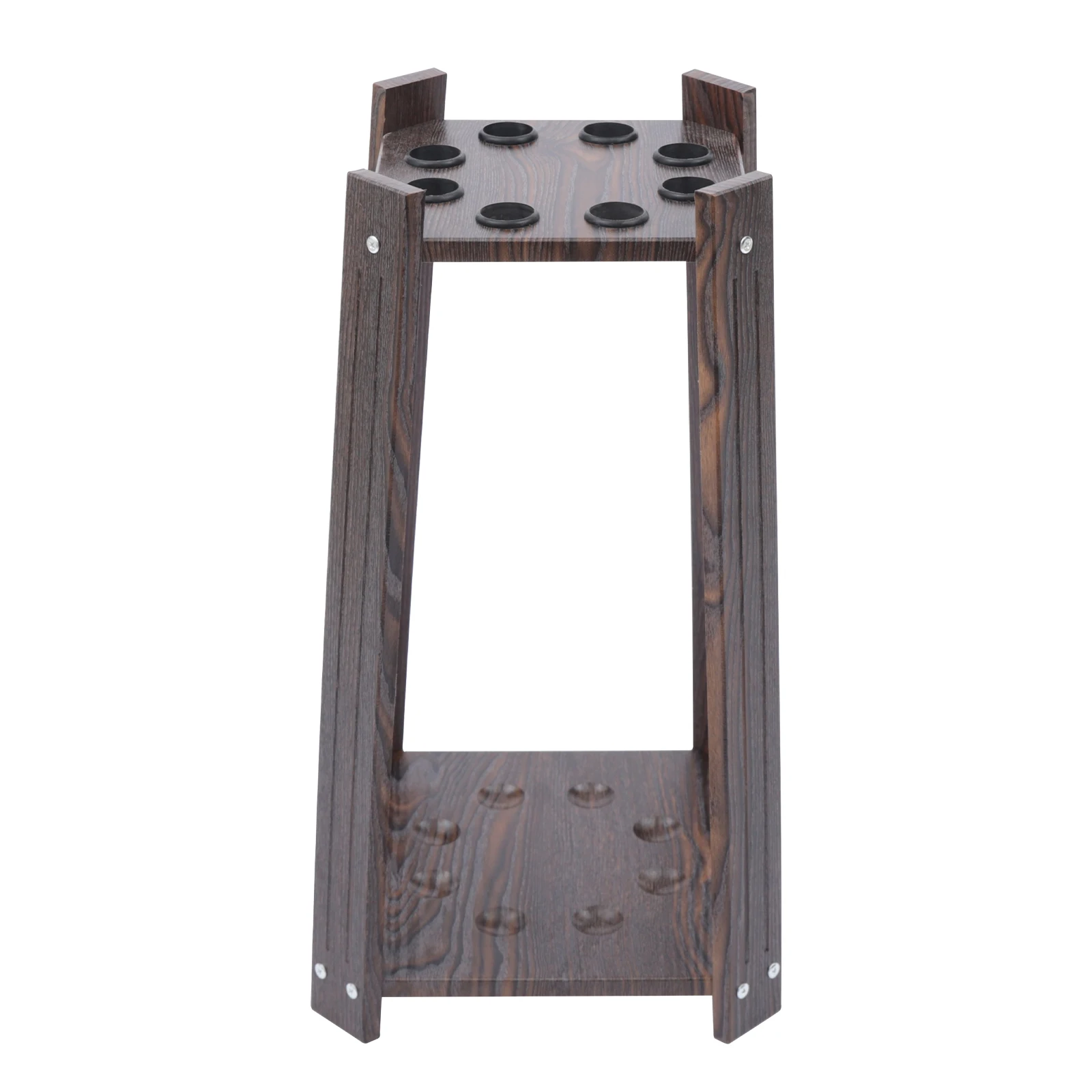 8-Loch Billardqueue-Ständer in Braun, Multifunktionaler Holz-Poolqueue-Halter 30*30*60cm für Angelruten und Golfschläger – Detail 1