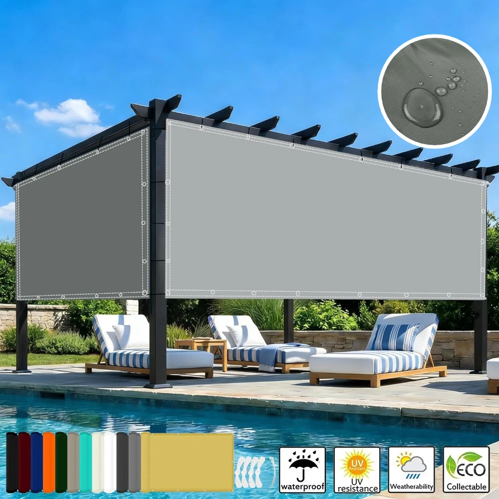 Sun Shade Cloth with Grommets Rectangle Shade Sail Canopy Pergola Cover Straight Edge 98%UV Block Awning for Backyard Deck Out