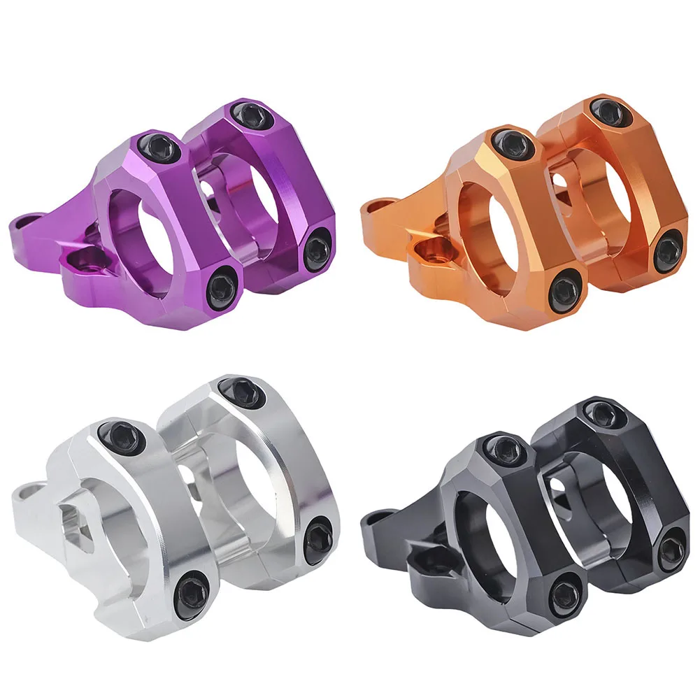 For Cycling Silver DH Mountain Bike 6061 Aluminium Bike Stem Bicycle Stem CNC Process Bike Parts Handlebar Clamp