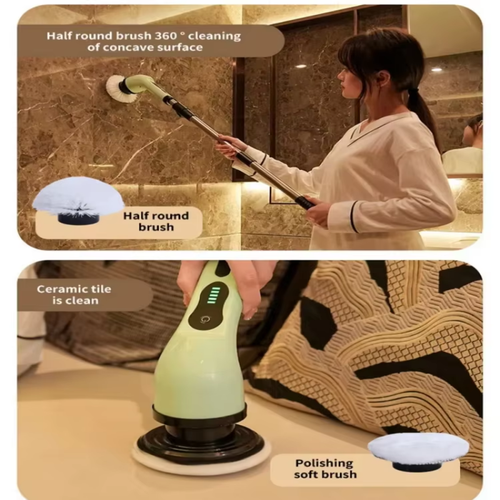 9-in-1 Electric Cleaning Brush Electric Spin Cleaning Scrubber Electric Cleaning Tools Parlour Kitchen Bathroom Cleaning Gadgets - View 1