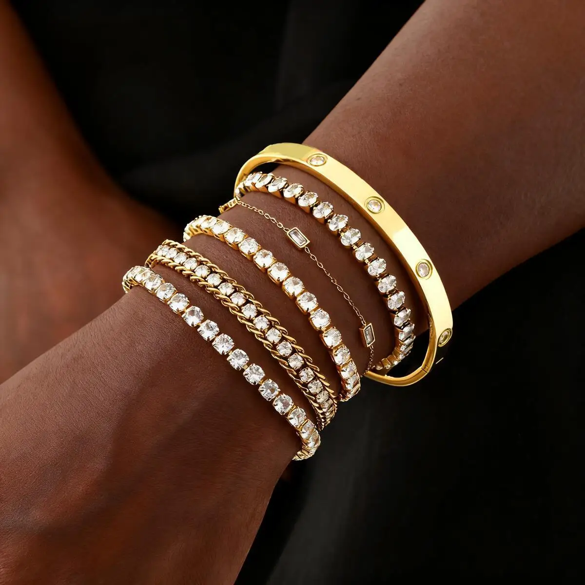 Bracelet à maillons torsadés pour femmes, bracelet Rolo épais en acier inoxydable, bijoux de bracelet optique