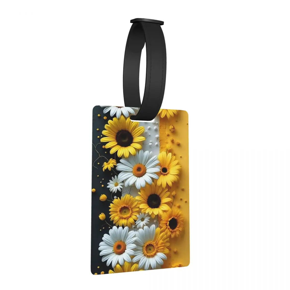 

Sunflower And Rose Yelow And White Design Luggage Tags Suitcase Portable Baggage Boarding Tag Label Holder ID Name Address