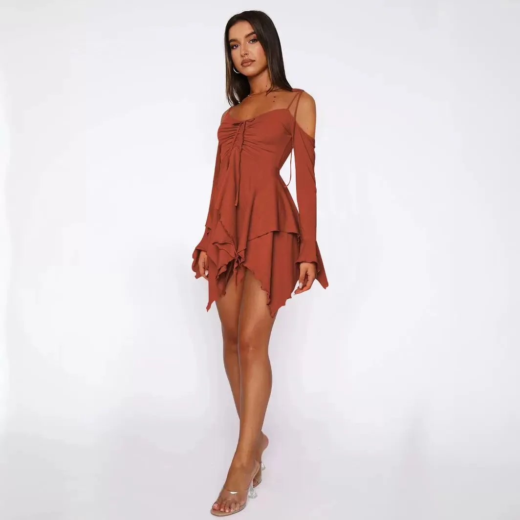 Vestido Longo de loween com Saia Curta, Gown Assimétrico Sem Alças, Design Mosaico Flipkart, Cintura Alta, Sem Marca