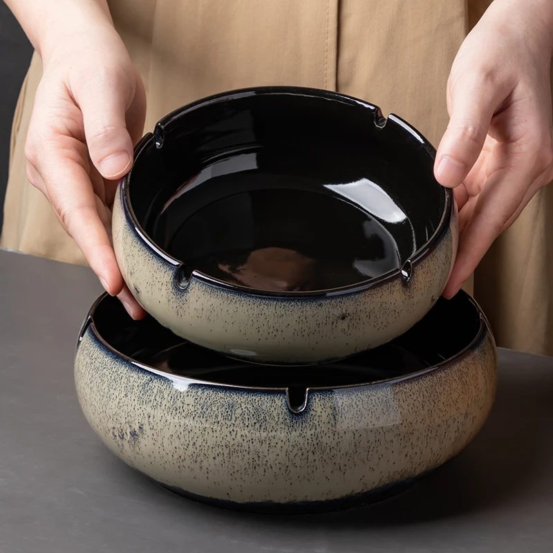 

Керамическая пепельница в стиле ретро без крышки, креативная, для офиса, с защитой от разлета пепла, для встреч, гостиной, домашнего декора, аксессуары