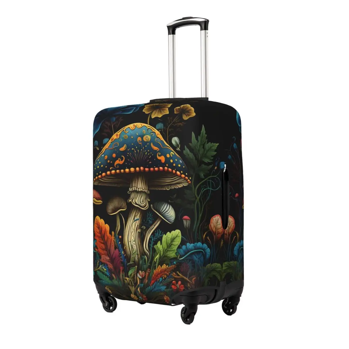 

Shroom Dark Trippy Mushroom Suitcase Cover Protection Elastic Trip Luggage Protector Covers for 18-32 Inch