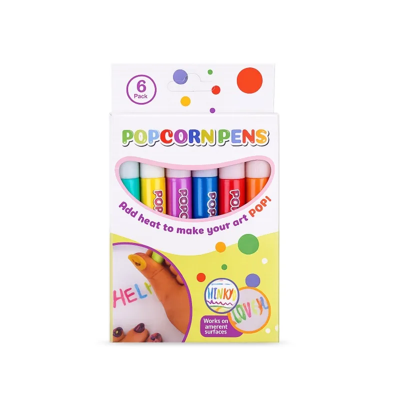 Diy Bubble Popcorn Painting Pen Magic 6-Color Bubble Pen 3d Art Pen Children'S Painting Coloring Creative Marker Pens