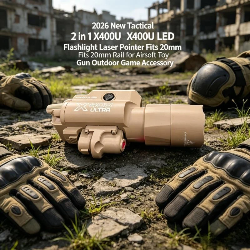 2026 NEW Mini Size Tactical X400U Upgrade LED Torch Laser Dot Fits 20mm Rail Toy Shooting Game Gear