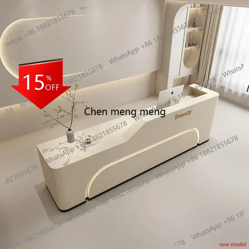Asmt49Salon Furniture Modern Reception Corner Counter Counter Cash Shop Pulpit For Church Point Makeup Desk Salon Reception