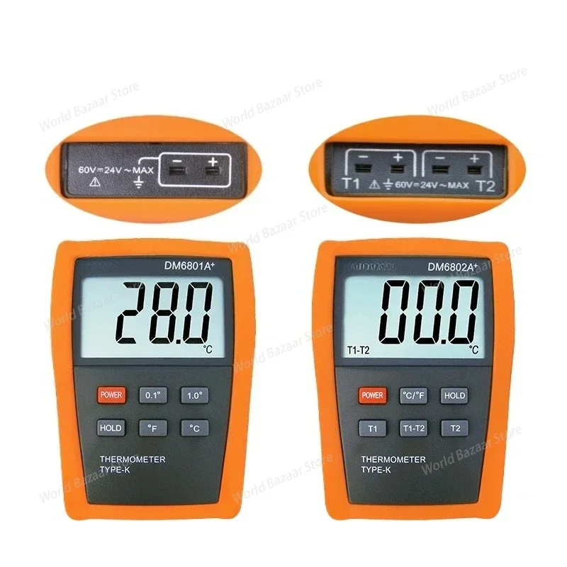 

DM6801A industrial thermometer, high-precision K-type thermocouple temperature measuring instrument