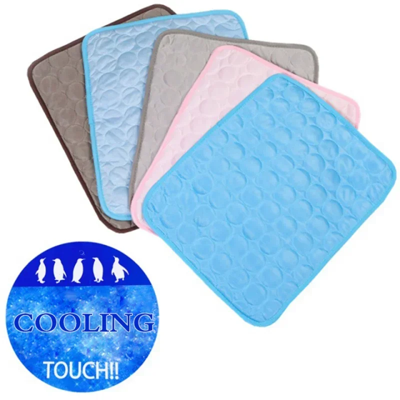 Summer Dog Mat Cooling Summer Pad Mat for Dogs Cat Washable Puppy Big Dog Ice Gel Bed Mattress Cool Mascotas Cushion Blanket