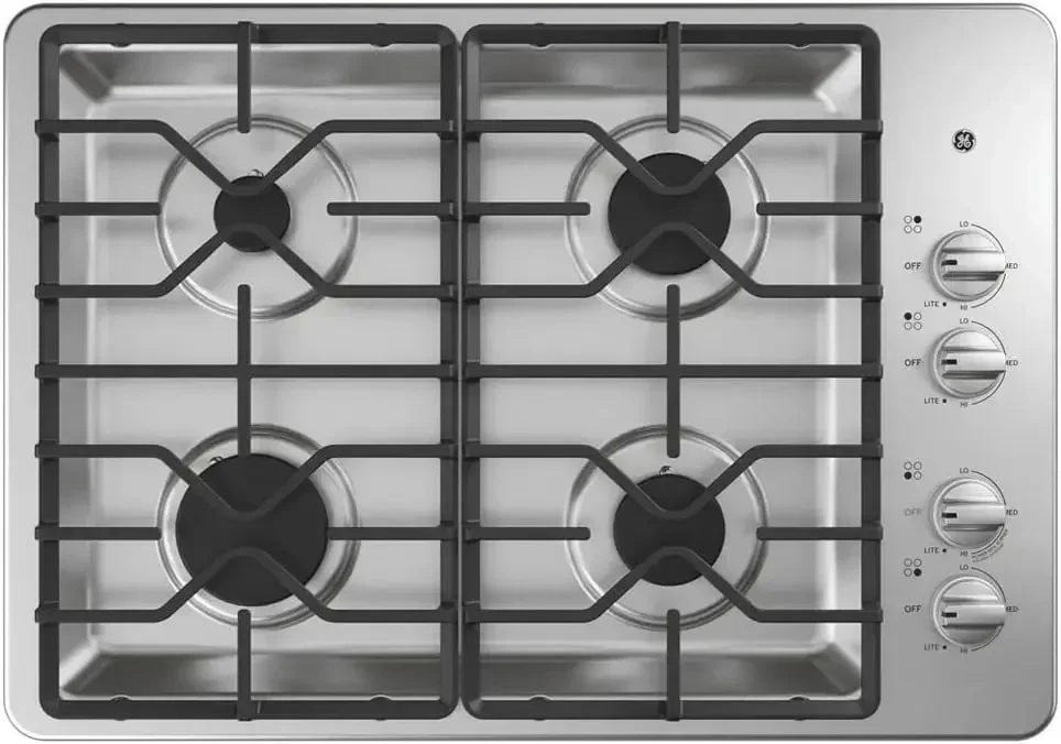 JGP3030SLSS 30 Inch Gas Cooktop with MAX System, Power Broil, Simmer, Continuous Grates, Sealed Burners and ADA Compliant