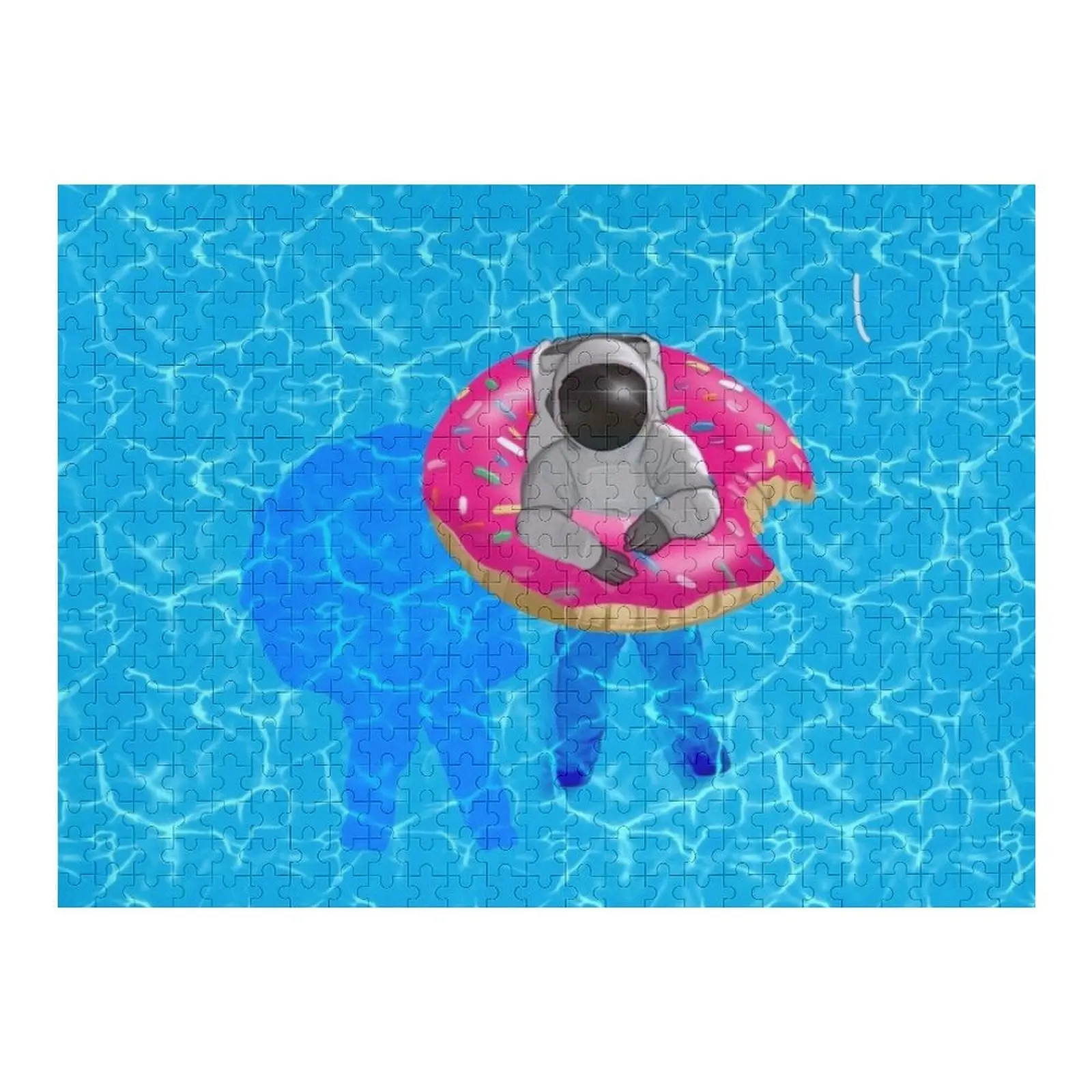 

Astronaut in the Pool Jigsaw Puzzle Personalized Baby Toy Wood Photo Personalized Personalised Puzzle