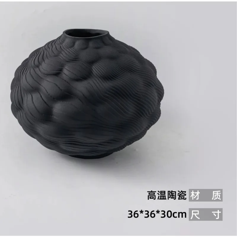 Modern light luxury creative ceramic bubble shape irregular special-shaped vase fruit plate ornament flower tray ornament view 3