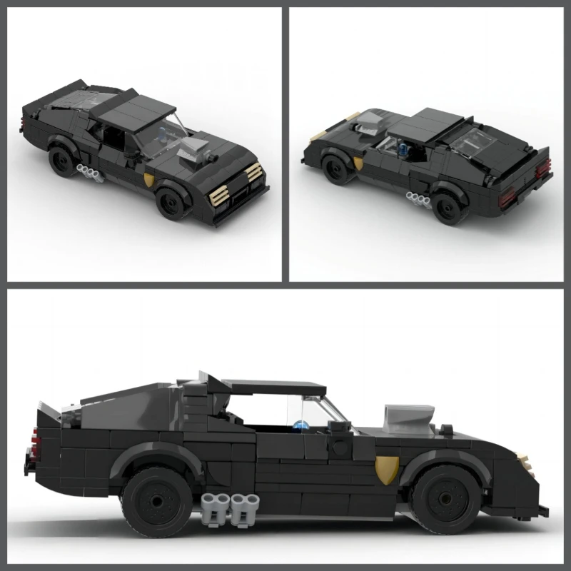 MOC Erwachsenen-Sammlerstück Fahrzeug Kriegsausrüstung Bausteine Geburtstagsgeschenk für Jungen Max V8 Interceptor Auto Kinder Montage Spielzeug Modell – Detail 3