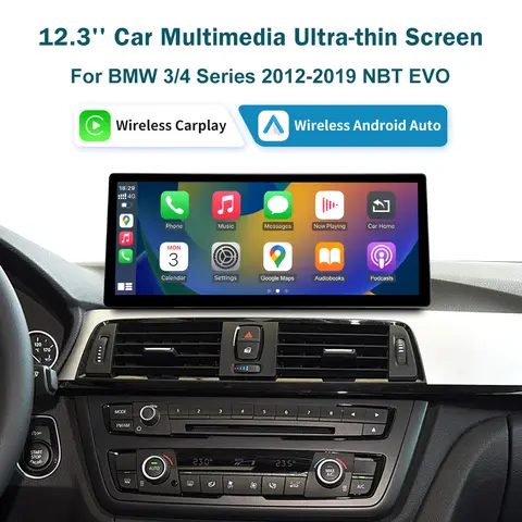 Display multimediale per sistema Linux CarPlay wireless 12.3 per BMW Serie 3 4 F30 F31 F32 F33 F34 F36 2012-2018 Android Auto Airplay