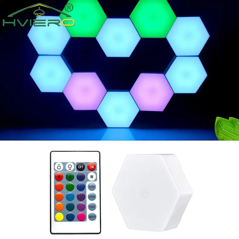 Quantum Hexagon Wall Lamp LED RGB Touch Sensor Honeycomb Light DC 5V Colorful Modular Control Night Decoration For Room Bedroom